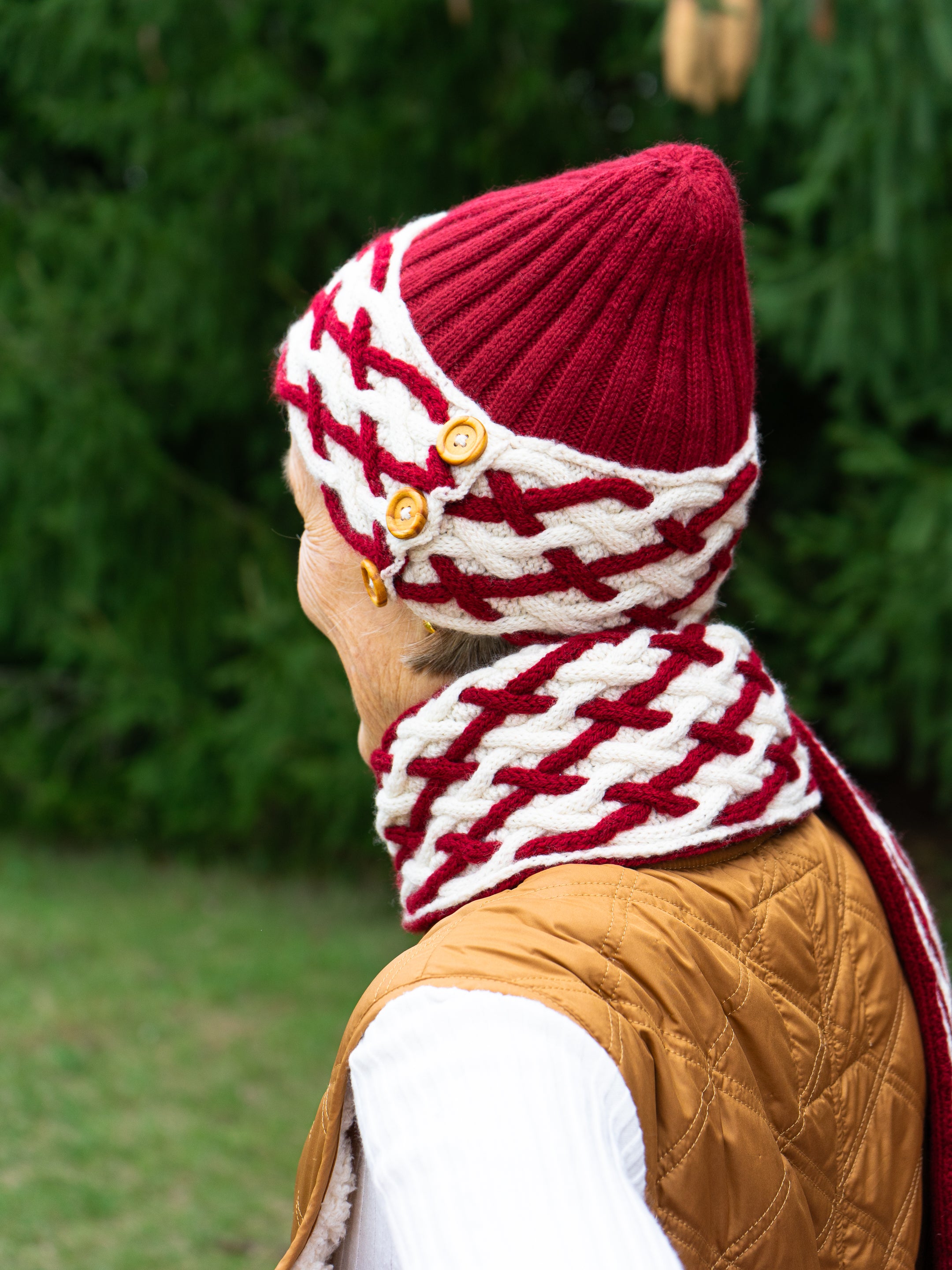 Cabled Plaid Scarf & Hat By Isle of Yarn