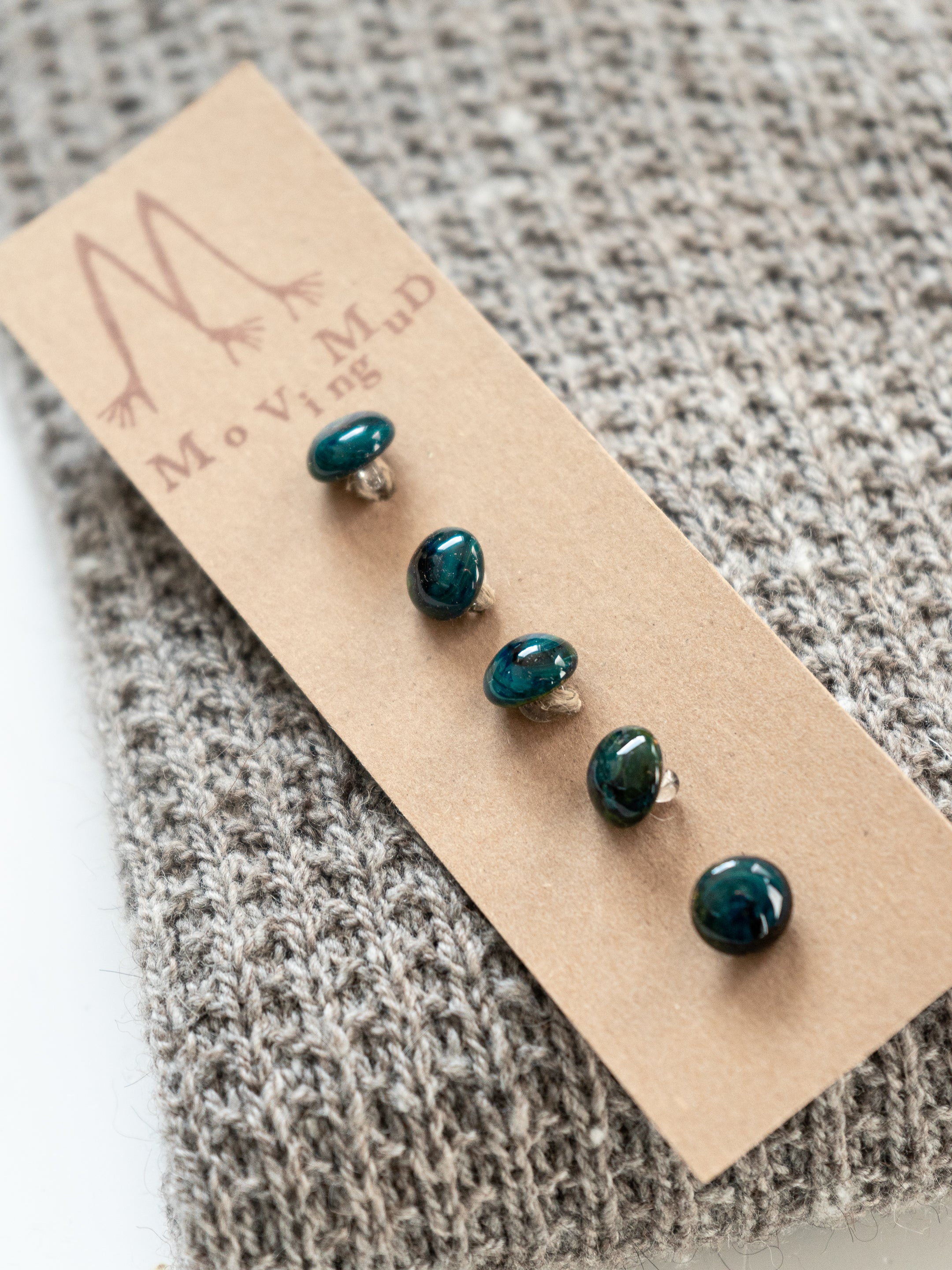 Moving Mud Blue/Green Glass Button Set