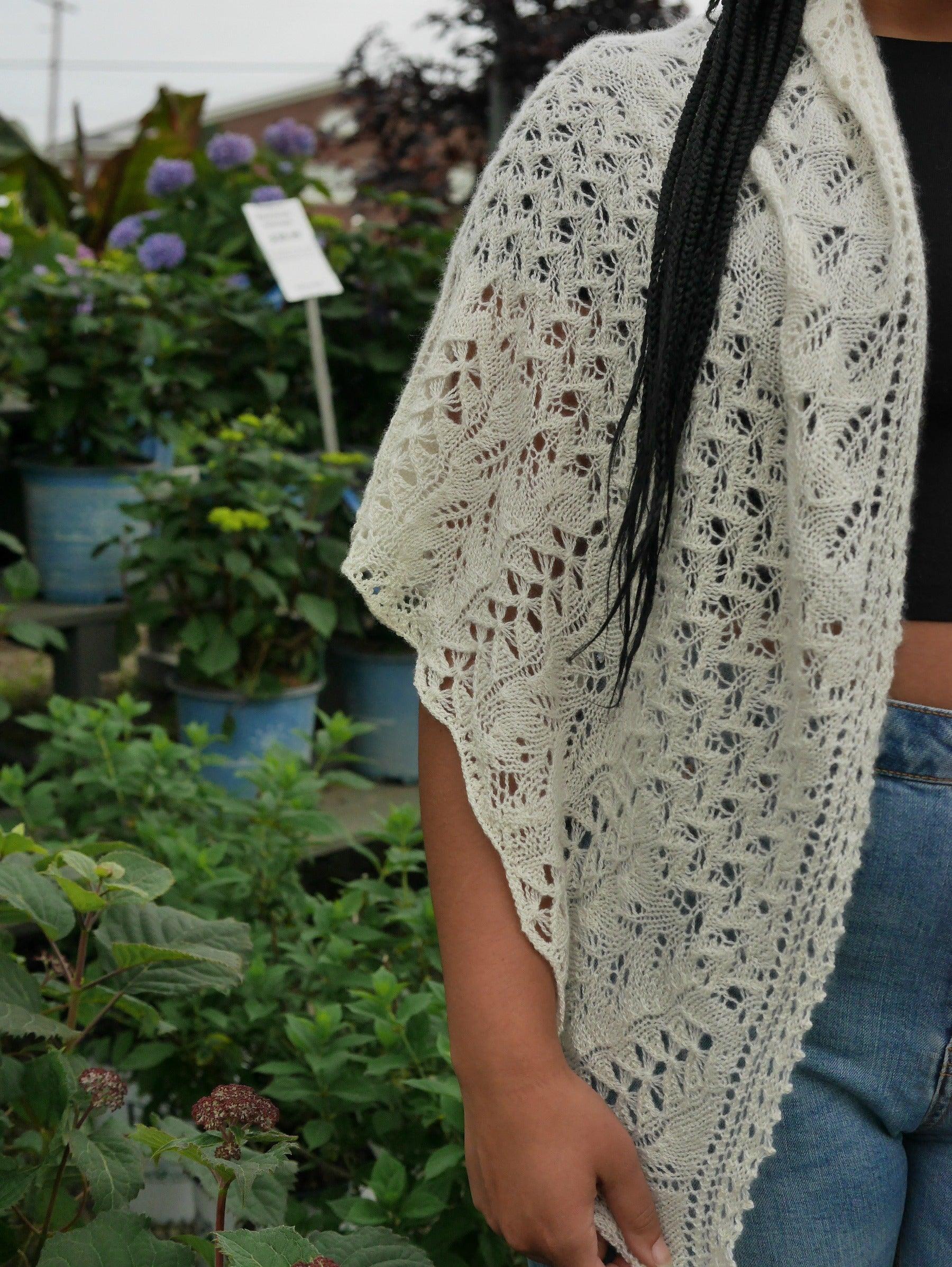 Bee Fields Triangle Shawl