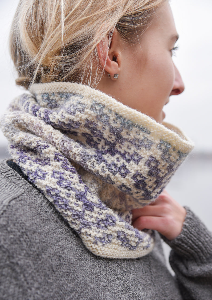 Grey Poppies Mosaic Neckwarmer