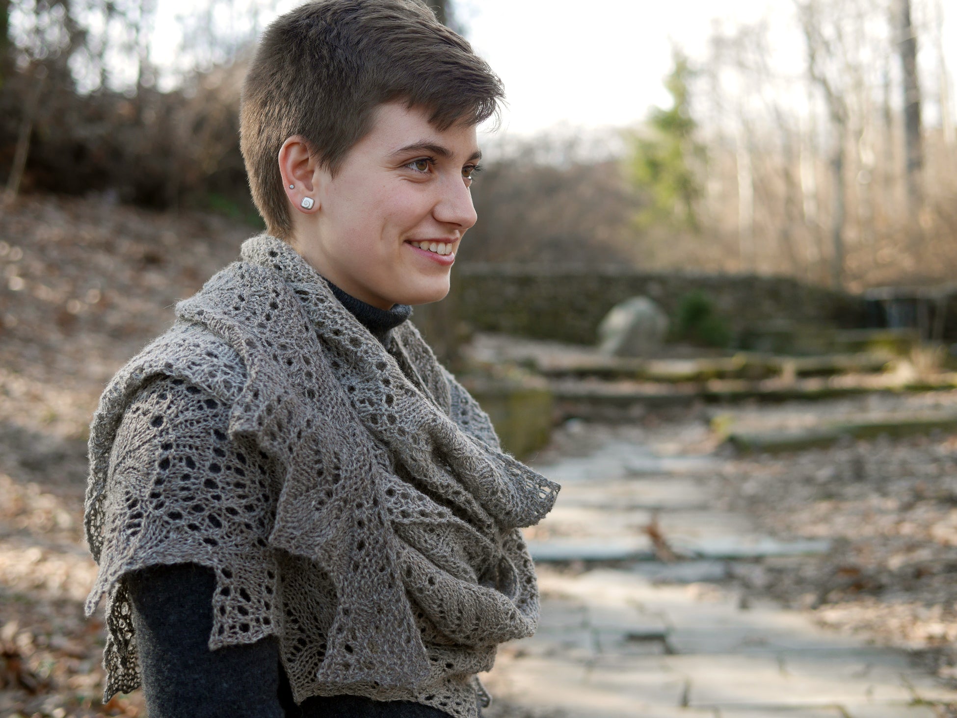 Magnolia Plaza Asymmetric Shawl