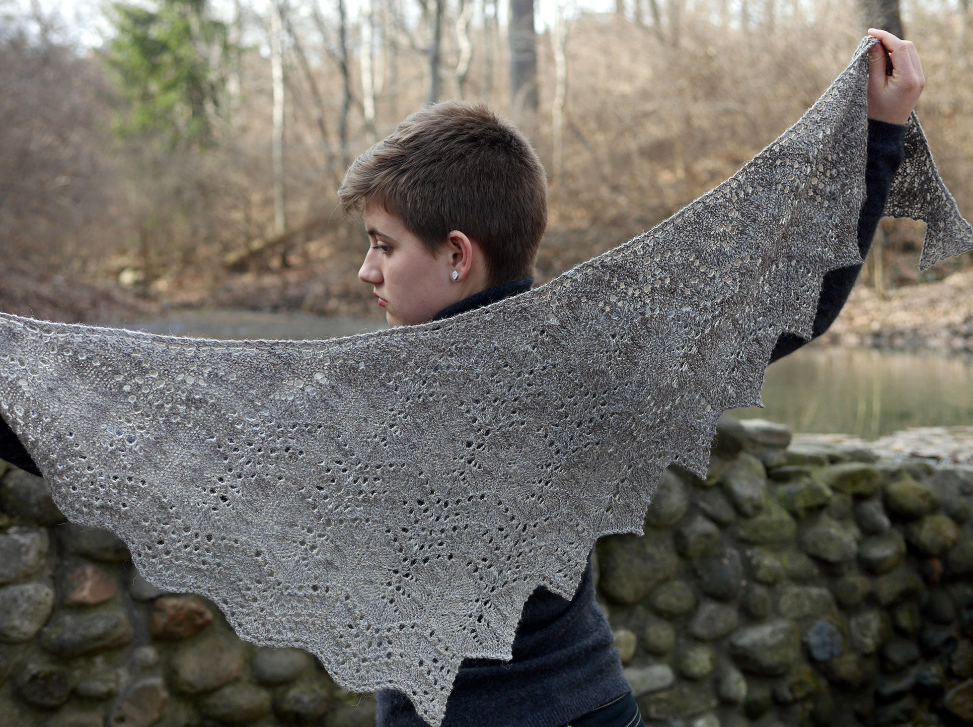 Magnolia Plaza Asymmetric Shawl